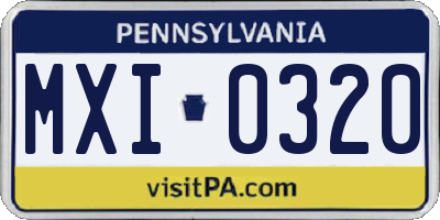 PA license plate MXI0320