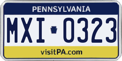 PA license plate MXI0323
