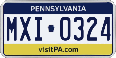 PA license plate MXI0324
