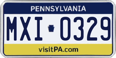 PA license plate MXI0329