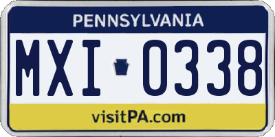 PA license plate MXI0338