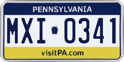 PA license plate MXI0341