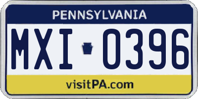PA license plate MXI0396