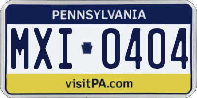 PA license plate MXI0404