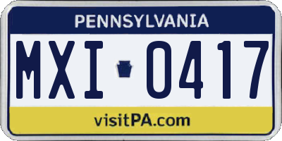 PA license plate MXI0417
