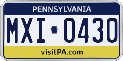 PA license plate MXI0430
