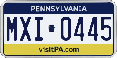 PA license plate MXI0445