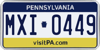 PA license plate MXI0449