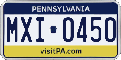 PA license plate MXI0450