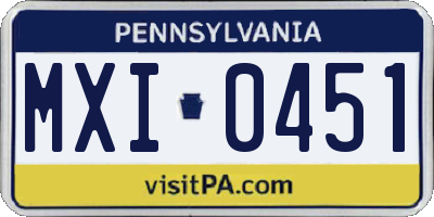 PA license plate MXI0451