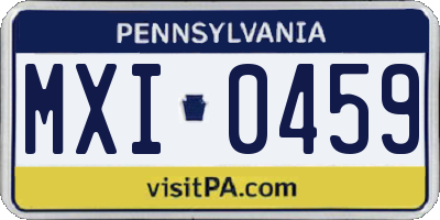 PA license plate MXI0459