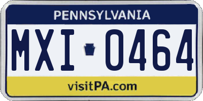 PA license plate MXI0464