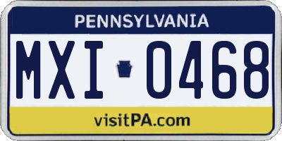 PA license plate MXI0468