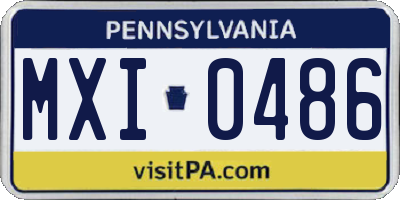 PA license plate MXI0486
