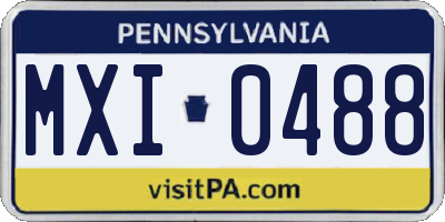 PA license plate MXI0488