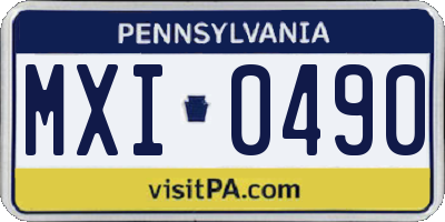 PA license plate MXI0490