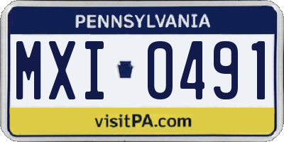 PA license plate MXI0491