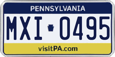 PA license plate MXI0495