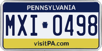 PA license plate MXI0498