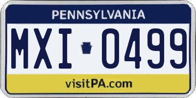 PA license plate MXI0499