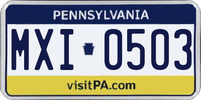 PA license plate MXI0503