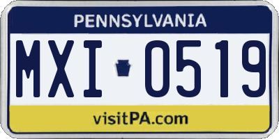 PA license plate MXI0519