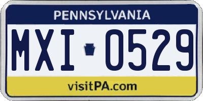 PA license plate MXI0529
