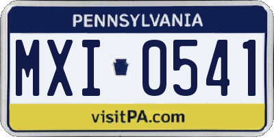 PA license plate MXI0541