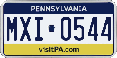 PA license plate MXI0544