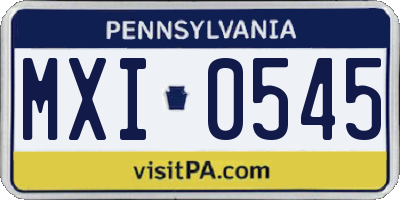 PA license plate MXI0545