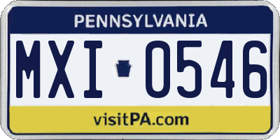 PA license plate MXI0546