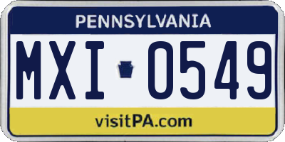 PA license plate MXI0549
