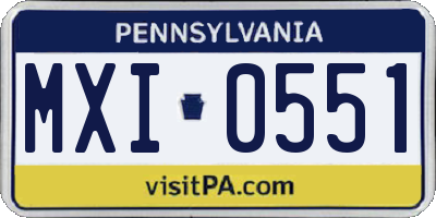 PA license plate MXI0551