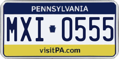 PA license plate MXI0555