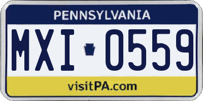 PA license plate MXI0559