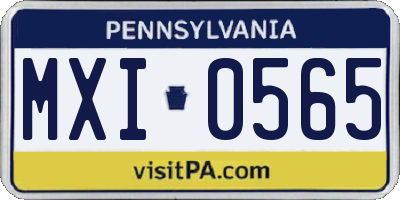 PA license plate MXI0565