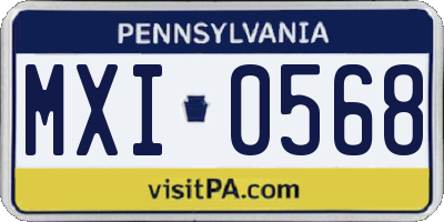 PA license plate MXI0568
