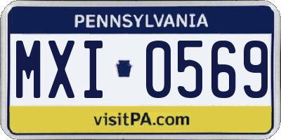 PA license plate MXI0569