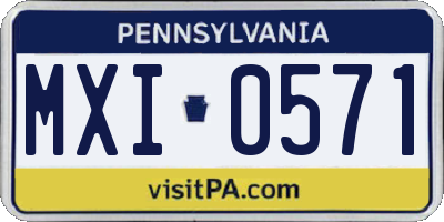 PA license plate MXI0571