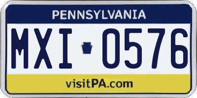 PA license plate MXI0576