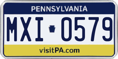 PA license plate MXI0579
