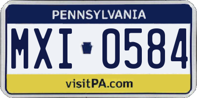 PA license plate MXI0584