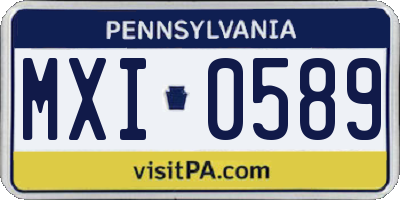 PA license plate MXI0589