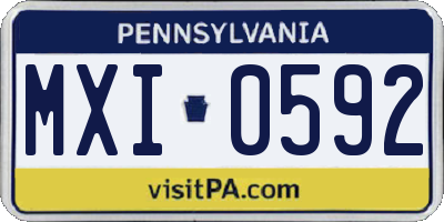 PA license plate MXI0592