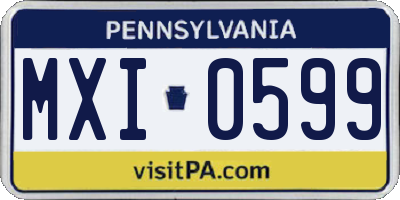 PA license plate MXI0599