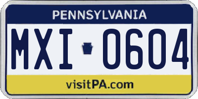 PA license plate MXI0604