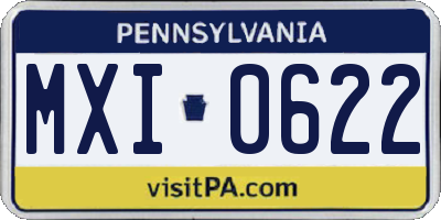 PA license plate MXI0622