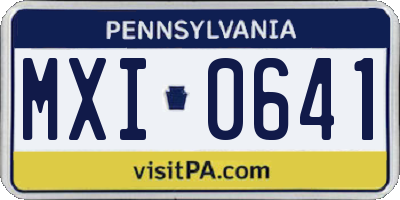 PA license plate MXI0641