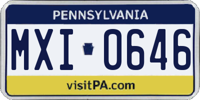 PA license plate MXI0646