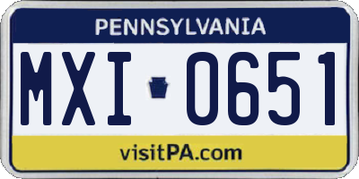 PA license plate MXI0651